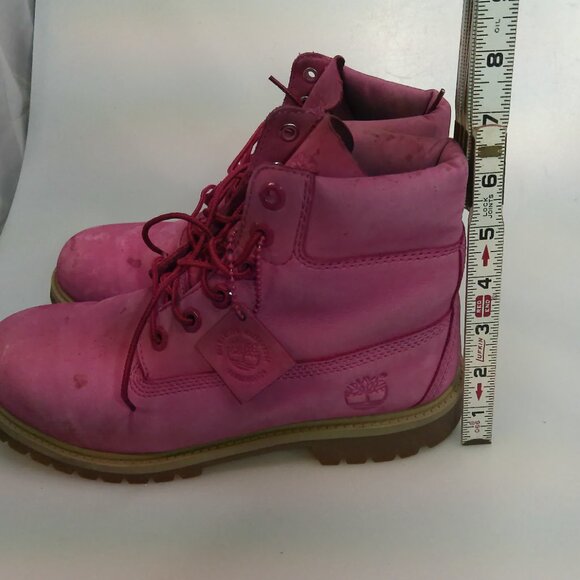 Timberland Boots Women's Size 7 Pink Nellie Chukka Nubuck Leather Shoes - Picture 4 of 10